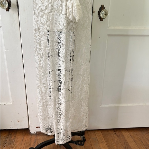 Vintage 1970s Sheer Lace Wedding Dress – Edwardian Revival Style Fits Sz Xs/Sm - Picture 8 of 17